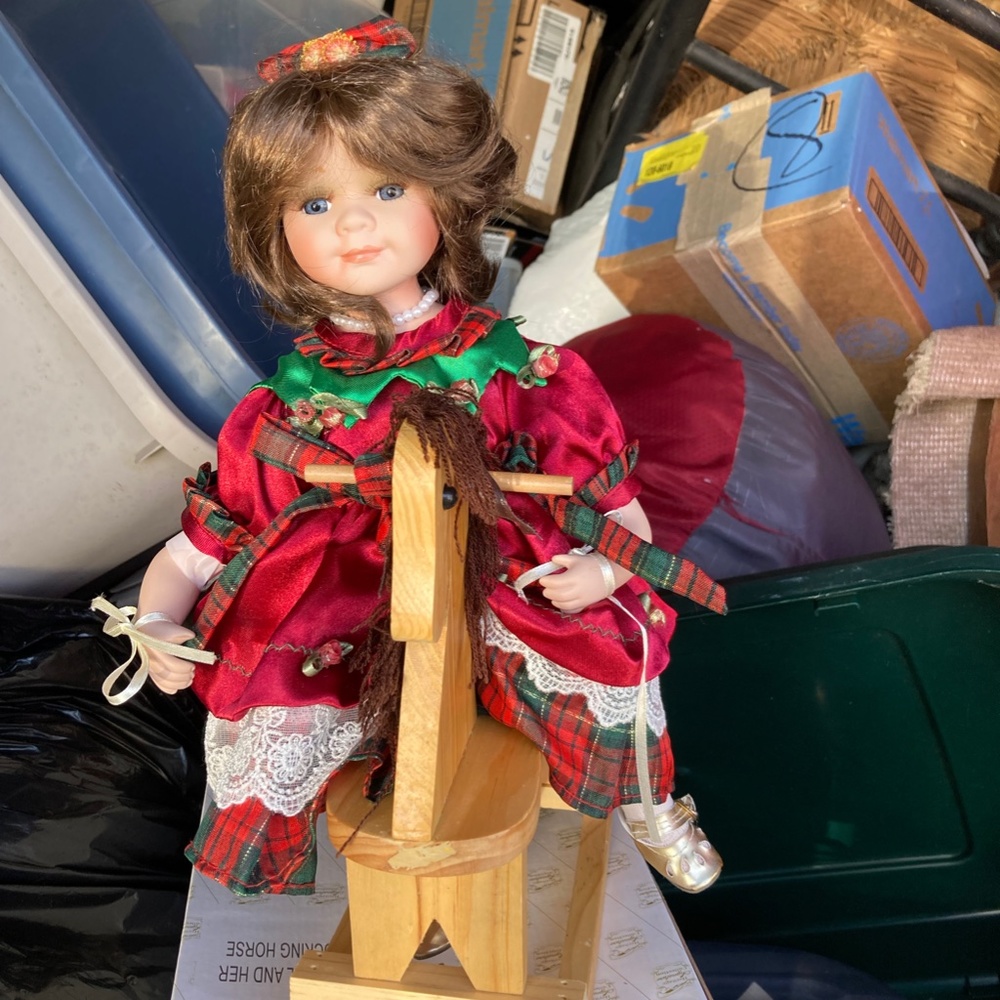 Rachel Doll with Wooden Rocking Horse Heritage Signature Collection